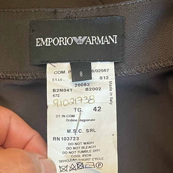 Emporio Armani brawn suit jacket/skirt size 6/8 - Picture 10 of 15
